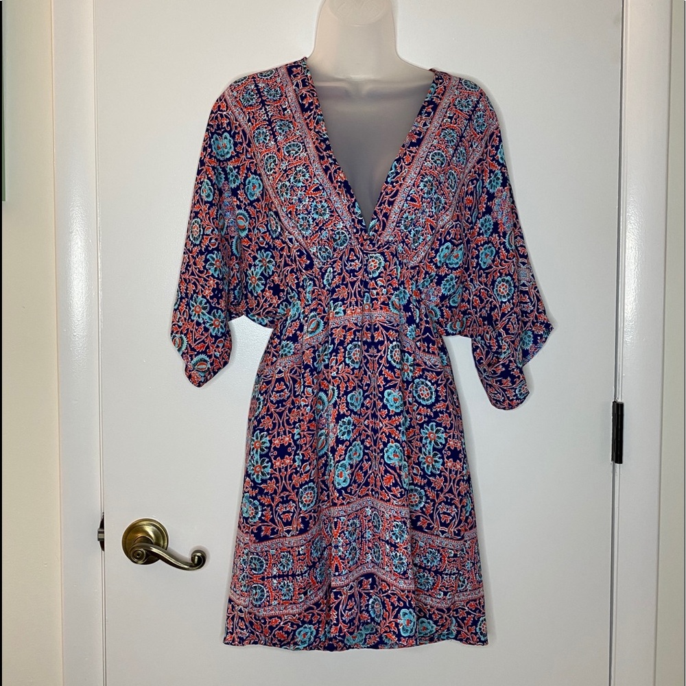 Red & Blue Tunic Swim Coverup